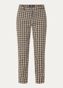 BRAX Maron high waist slim fit cropped chino met pied-de-poule dessin