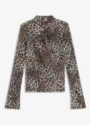 HUGO Dardonnay top met col en plooidetail