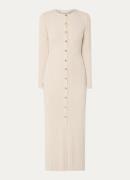 ba&sh Anisa ribgebreide jurk in wolblend