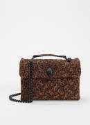 Kurt Geiger Kensington schoudertas van suède met panterprint