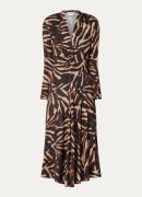 ba&sh Zahirah midi jurk met zebraprint