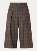 Benetton High waist loose fit cropped broek met ruitdessin