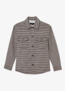 Reiss Liam Houndstooth overhemd in wolblend met ruitdessin