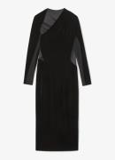 Reiss Kass midi jurk van fluweel met details van mesh