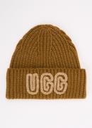 UGG Chunky grofgebreide muts in wolblend met logo