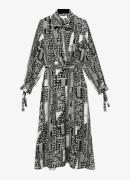Reiss Marie midi tuniekjurk met strikceintuur en print