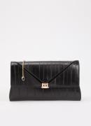 Dune London Bee clutch van leer met afneembare schouderriem