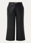 Expresso High waist straight fit cropped broek van imitatieleer