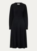 ba&sh Fijngebreide midi jurk in wolblend