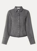 Neo Noir Rosa blouse van denim met trompetmouw