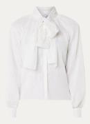 L.K.Bennett Semi-transparante blouse met sjaalkraag en lurex