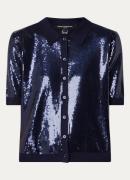 French Connection Hannah top met pailletten en polokraag