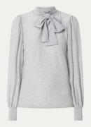 Summum Top met lurex en afneembare sjaalkraag