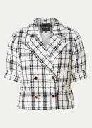 NIKKIE Oringa cropped blazer met tweed-look en ruitdessin