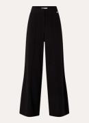 JOSH V Nellie high waist wide fit pantalon met siernaad en steekzakken