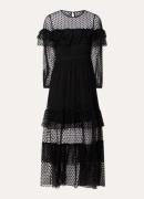 ba&sh Rita semi-transparante midi jurk met flockprint