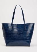 L.K.Bennett Lara shopper van leer met crocostructuur
