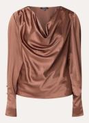 NIKKIE Obihiro tuniek van satijn met watervalhals