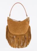 ba&sh Swing schoudertas van kalfssuède met franjes