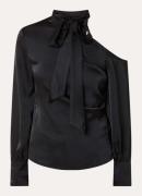 Neo Noir Shirli tuniek van satijn met strikkraag