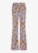 Studio Anneloes Marilon Leaves mid waist flared fit broek van travelst...