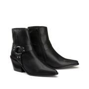 Boots motarde esprit western en cuir