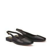 Ballerines slingback en cuir talon plat