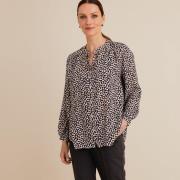 Blouse, imprimé graphique, manches longues