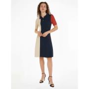 Robe-polo mi-longue, multicolore, manches courtes