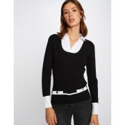 Pull en fine maille, col chemise