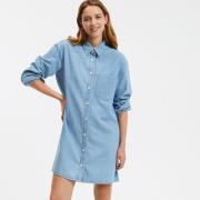 Robe-chemise en denim, manches longues