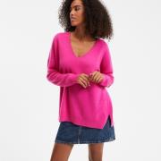 Pull cachemire col V fine maille volume ample