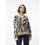 Pull imprimé animalier en fine maille