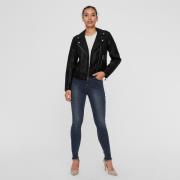 Blouson court zippé, imitation cuir