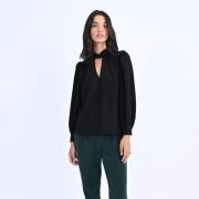 Blouse col lavallière à nouer devant ou dos