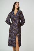 Robe mi longue, manches longues, col V