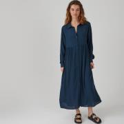 Robe-chemise évasée longue, manches longues