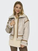 Blouson en simili, col sherpa