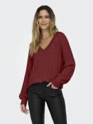 Pull encolure v, maille effet brillant