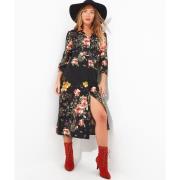 Robe chemise midi imprimé floral