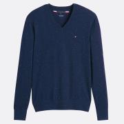 Pull col V en coton pima et cachemire