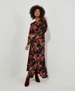 Robe longue fendue à fleurs