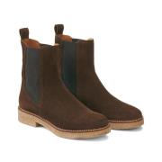 Boots en cuir talon plat