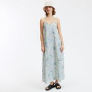 Robe longue à fines bretelles, imprimé graphique