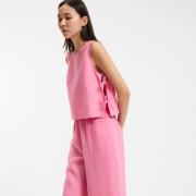 Chemise en lin col rond, fabriquée en France