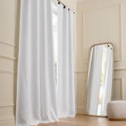 Rideau lin lavé occultant, passants cuir, Private