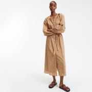 Robe longue évasée, imprimé floral, manches ballon