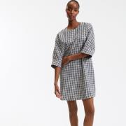 Robe courte, carreaux vichy, manches ballon