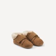Chaussons en cuir suédé avec sherpa