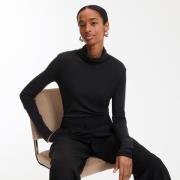 T-shirt col roulé lyocell mélangé, manches longues